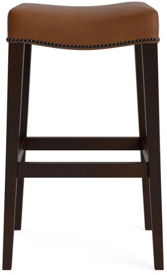 Bassett® Furniture Customizable Vail 18" Leather Saddle Bar Stool-2
