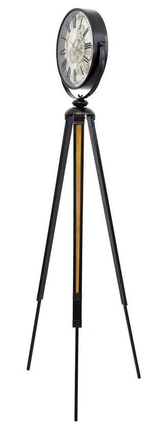 YHD Black/White Tripod Vintage Gear Clock-0