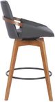Armen Living Baylor Gray/Walnut Swivel Counter Stool-4