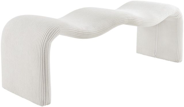 Meridian Furniture Willow Cream Upholstered Bench-0