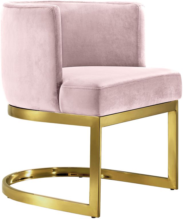 Meridian Furniture Gianna Pink/Gold Velvet Dining Chair-0