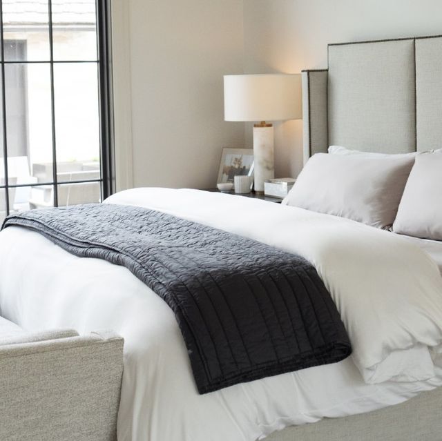 Cariloha Black Viscose Stripe Stitch Queen Quilt-1