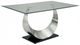 Furniture of America® Orla Glass Top Dining Table with Silver/Black Base-0