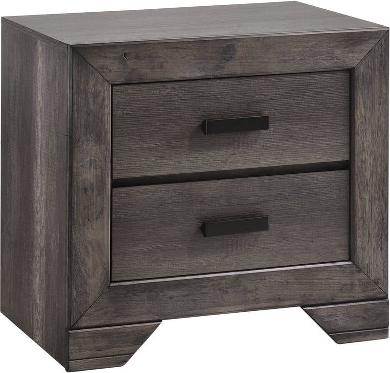 Elements International Nathan 4-Piece Gray Oak Queen Bedroom