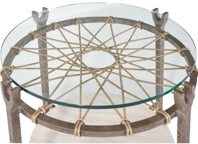 Lane Venture® Hemingway Glass Top Accent Table with Gunmetal Base-2
