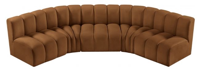 Meridian Furniture Arc 5-Piece Saddle Velvet Sectional-2