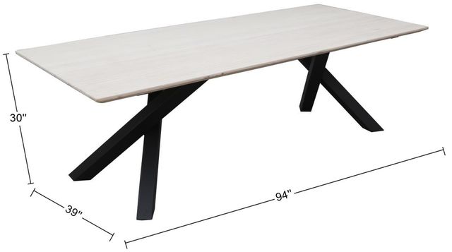 Nest Home Collections Julian Bleached White Rectangular Dining Table with Iron Base-1