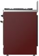 Ilve® Majestic III 30" Burgundy Pro Style Dual Fuel Natural Gas Range with 5 Black Brass Burners and Burnished Trim-3