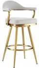 Armen Living Justin Gold/Silver Swivel Bar Stool-0