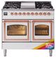 Ilve® Nostalgie II Noblesse 40'' Custom RAL Color Pro Style Dual Fuel Range with Copper Trim-0