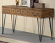 Elements International Boone Light Walnut Sofa Table with Bronze Base-1