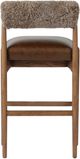 Four Hands Jazelle Havana Brown/Taupe Shearling Bar Stool-4