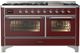 Ilve® Majestic III 60" Burgundy Pro Style Dual Fuel Liquid Propane Range with Triple Glass Door and Chrome Trim-0