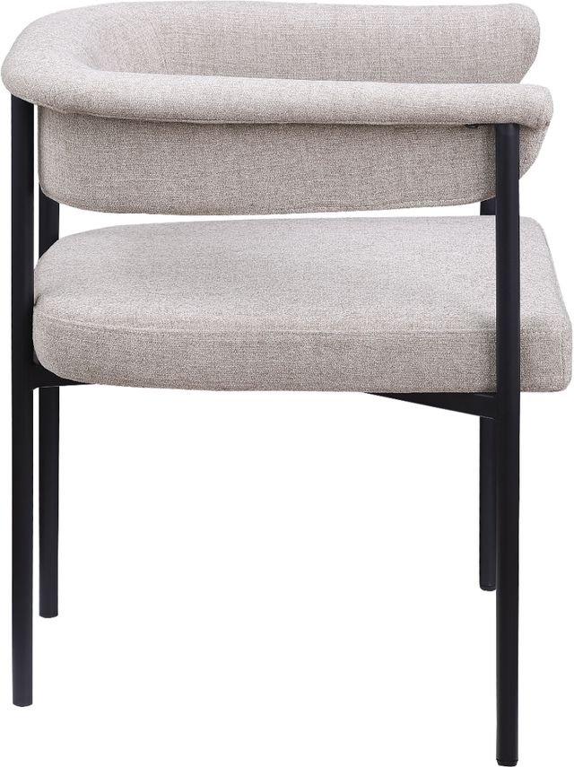 Meridian Furniture Malin Taupe Linen Textured Upholstered Dining Arm Chair-2