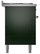 Ilve® Nostalgie II Noblesse 60'' Emerald Green Pro Style Dual Fuel Range with Copper Trim-2