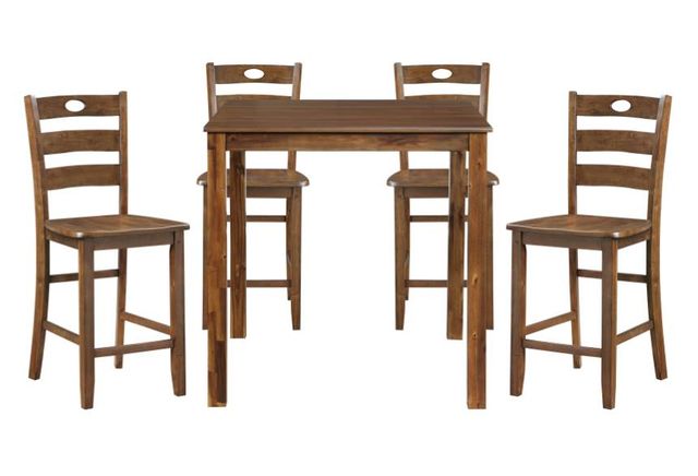 Mazin Furniture Stowe 5-Piece Wallnut Counter Height Dining Set-0