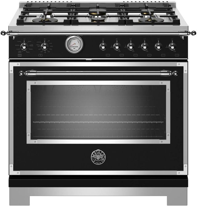 Bertazzoni Heritage Series 36" Matte Black Pro Style Gas Range-0