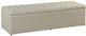 Stylecraft 5-Piece Light Gray Linen Storage Bench with Round Ottoman Set-2