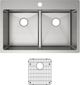 Elkay Crosstown® 3-Piece Polished Satin 33" x 22" x 9" 1-Hole Equal Double Bowl Dual Mount Sink Set with Aqua Divide-1