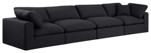 Meridian Furniture Comfy 4-Piece Black Modular Sofa-0