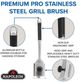 Napoleon PRO Series Premium Stainless Steel Grill Brush-5
