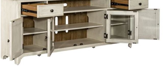 Liberty Furniture Farmhouse Reimagined Antique White/Chestnut Entertainment Center with Piers-2