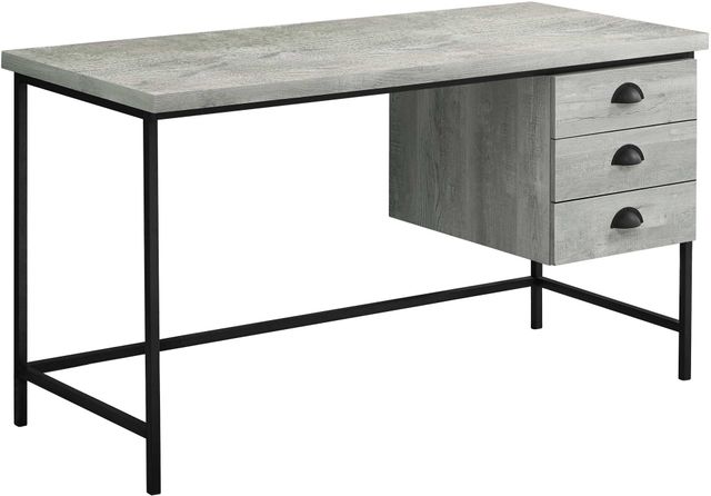 Monarch Specialties Inc. 55"L Grey Reclaimed Wood Black Metal Computer Desk-0
