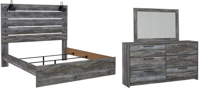 Signature Design by Ashley® Baystorm 3-Piece Gray King Panel Bed Set-0