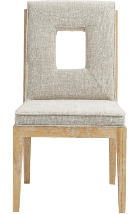 Meridian Furniture Gwendolyn Cream/Natural Upholstered Dining Side Chair-1