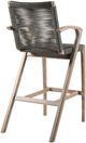 Armen Living Brielle Brown/Charcoal Rope/Wood Outdoor Bar Stool-4