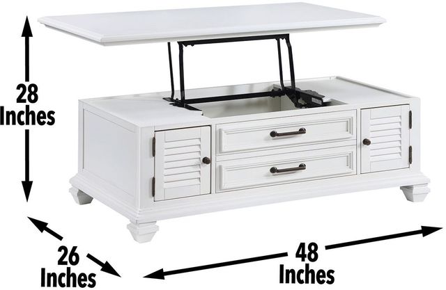 Steve Silver Co. Charlestown White Lift-Top Cocktail Table-3