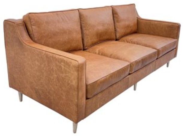 YHD Easton Brown Leather Sofa-0