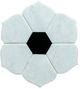 A & B Home White Marble Floral Sharp Coffee Table with Gold Base -2