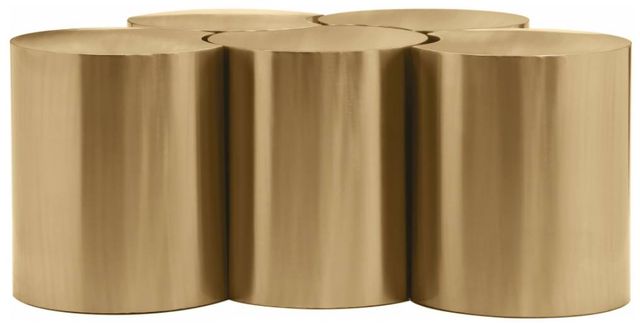 Meridian Furniture Dimple 5-Piece Gold 20" Modular Nesting Coffee Table Set-0