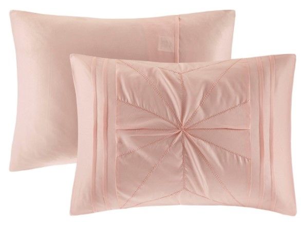 Olliix by Intelligent Design Toren Pink Twin Embroidered Comforter and Sheet Set-4