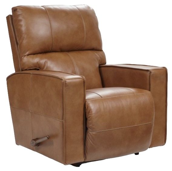 La-Z-Boy® Maddox Camel Leather Manual Rocking Recliner-0