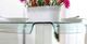 Furniture of America® Richfield II 5-Piece Glass Top Counter Height Table with Silver Legs-3