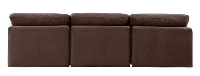 Meridian Furniture Indulge 3-Piece Brown Velvet Armless Sofa -1
