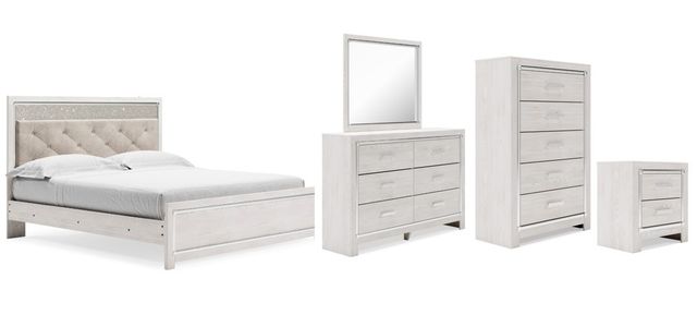 Signature Design by Ashley® Altyra 5-Piece White King Panel Bed Set-0