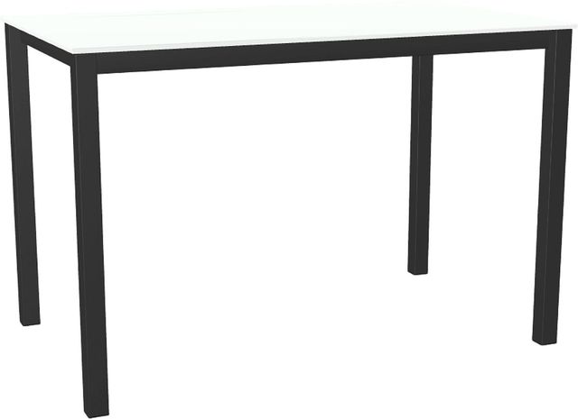 Amisco Customizable Azilis 54" Rectangular Counter Height Pub Table with 0.5" White Glass Top-0