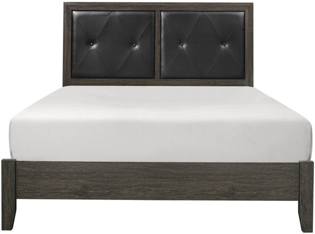 Homelegance® Edina Black/Dark Gray Full Upholstered Panel Bed-2