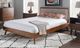 Linon Kit Hudson Oatmeal/Walnut Queen Upholstered Platform Bed-1