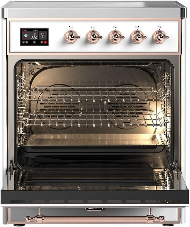 Ilve® Majestic III 30" Custom Pro Style Induction Range with Solid Door and Copper Trim-1