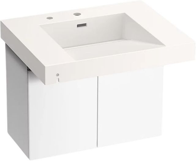 KOHLER® Constellation™ Designer White 30" Wall-Mount Lavatory System and White Powder-Coated Shroud-0