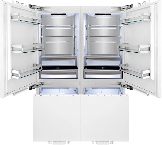 ZLINE 60" 32.2 Cu. Ft. Panel Ready Built In French Door Refrigerator with Water Dispensers and Ice Makers-1