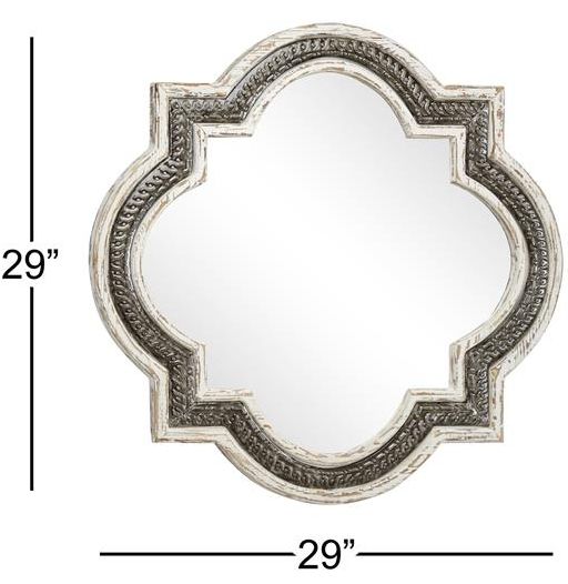 Deco Marche White Quatrefoil Wall Mirror-3