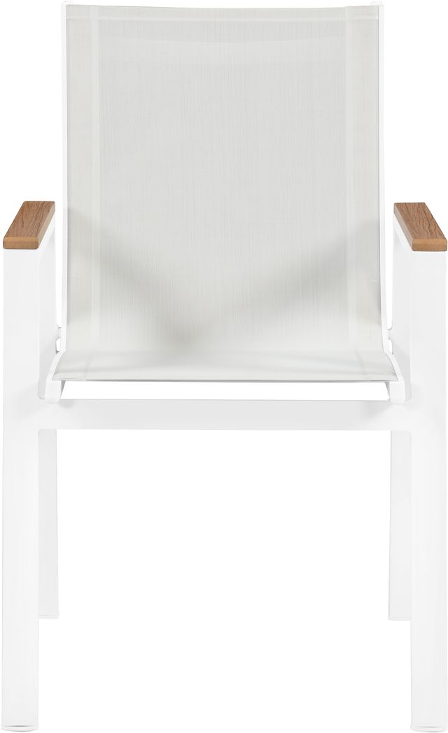 Meridian Furniture Nizuc 2-Piece White Outdoor Patio Mesh Dining Arm Chairs-1