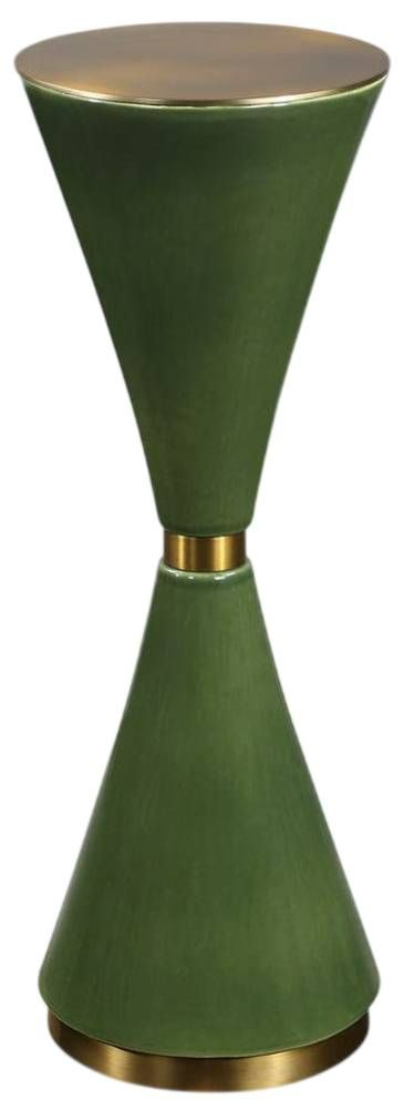 Uttermost® Ronde Jade Green Drink Table with Brass Accents-0