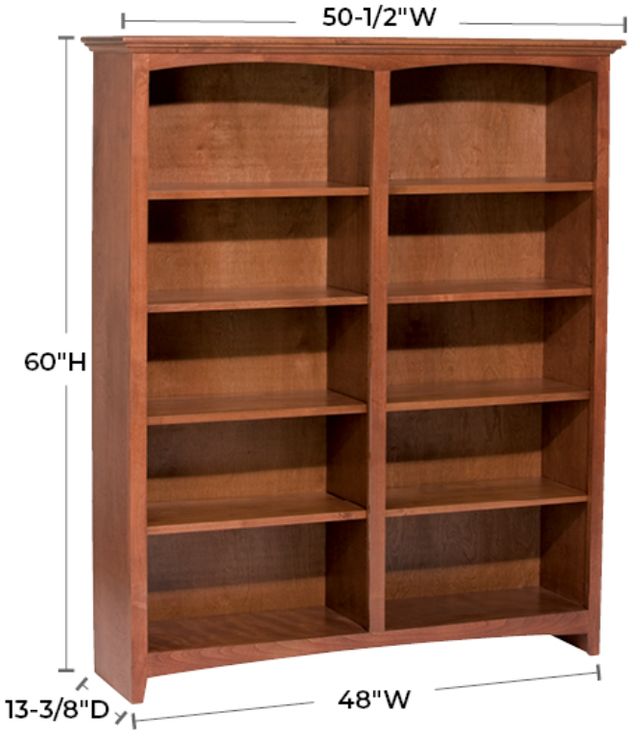 Whittier Wood® Furniture Customizable McKenzie 10-Shelf 48" Bookcase-1