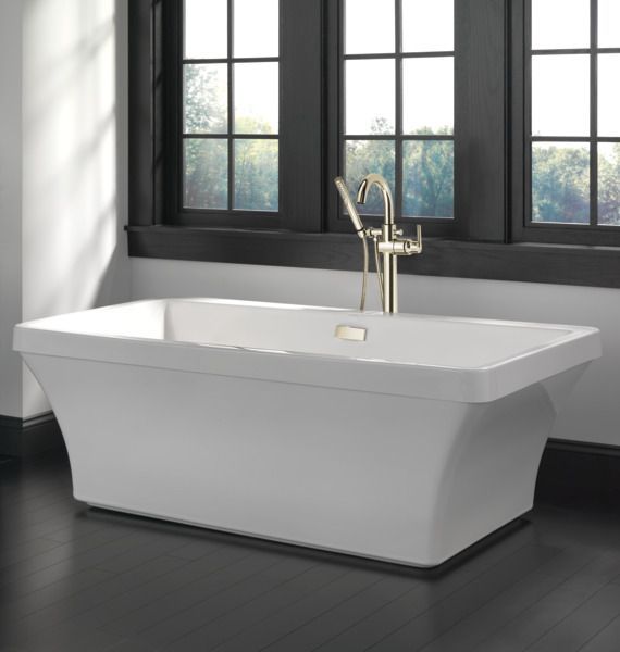 Delta Trinsic® Polished Nickel Floor Mount Tub Filler Trim-2